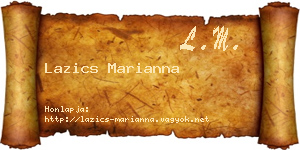 Lazics Marianna névjegykártya